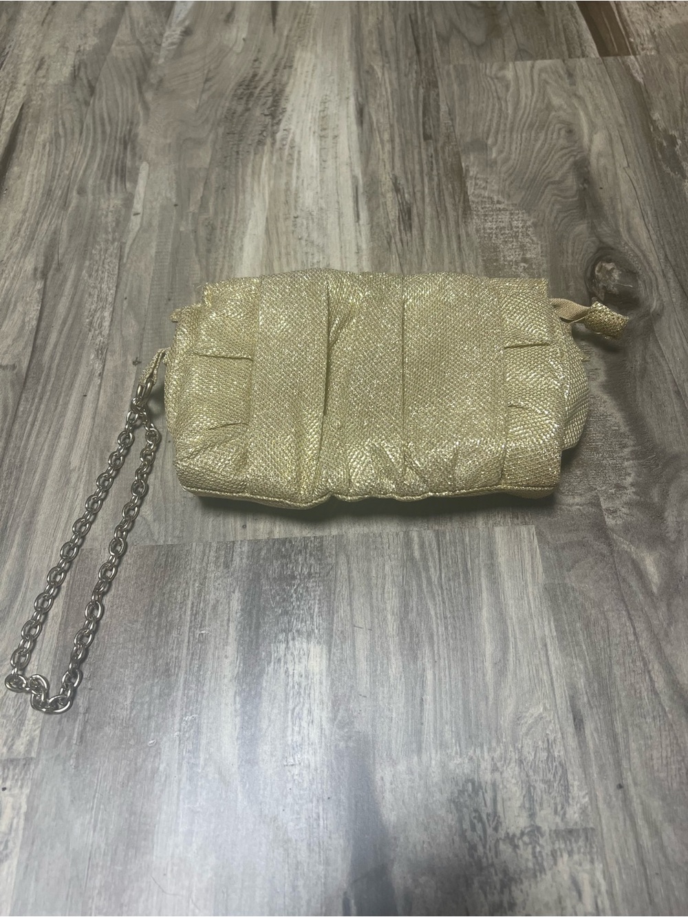 Apt 9 Gold Metallic Pleated Evening Clutch Bag Wristlet Purse